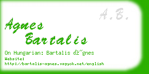 agnes bartalis business card